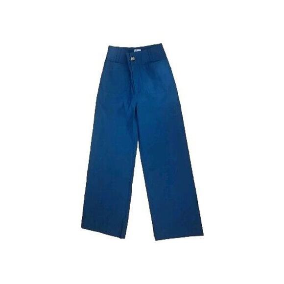 AnthropologieThe Colette Cropped Wide-Leg Pants by Maeve Sz 23 Ocean Blue - Picture 5 of 6